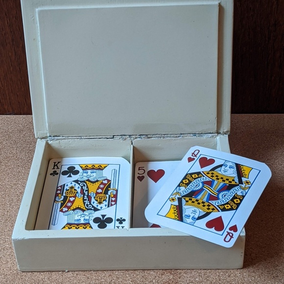 Vintage playing card box - hold 2 decks - perfect gift! - Picture 6 of 11